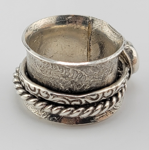 GARNET ANXIETY RELIEF RING HANDMADE IN STERLING SILVER SZ 6 - Picture 4 of 7